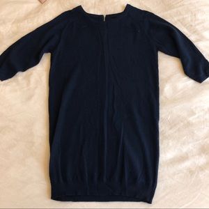 Navy Wool Sweater Dress